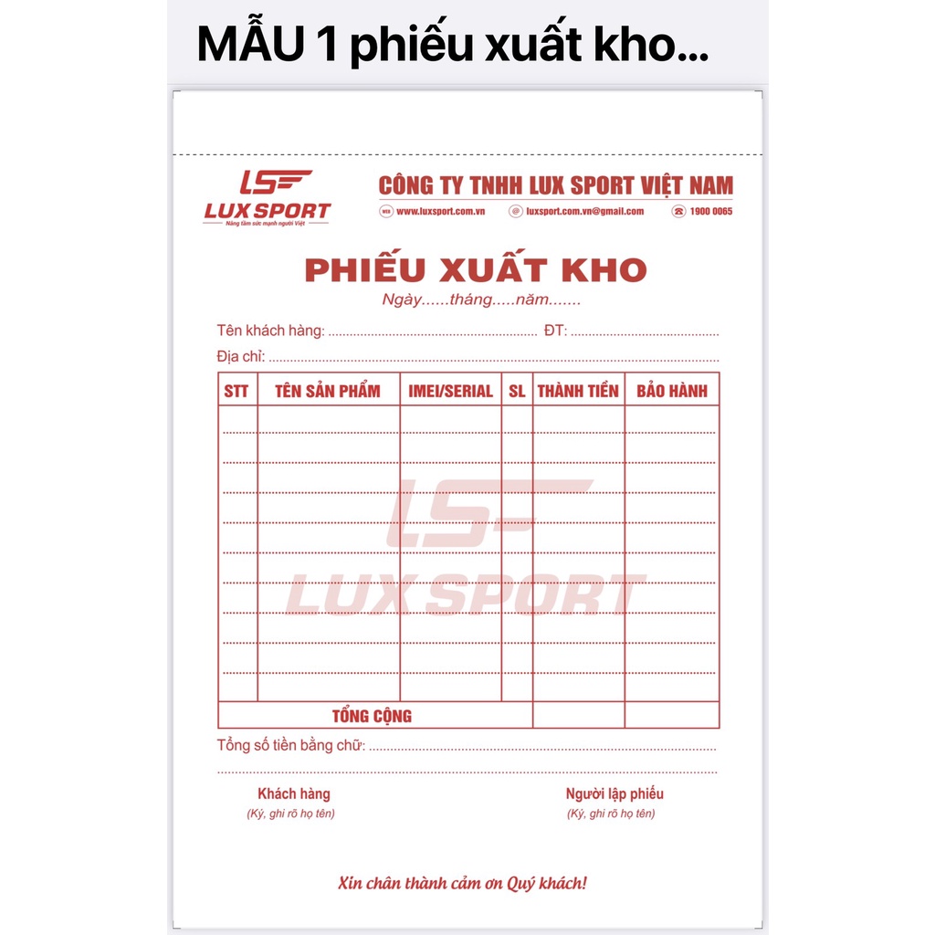 In Phiếu xuất kho, phiếu nhập kho theo yêu cầu