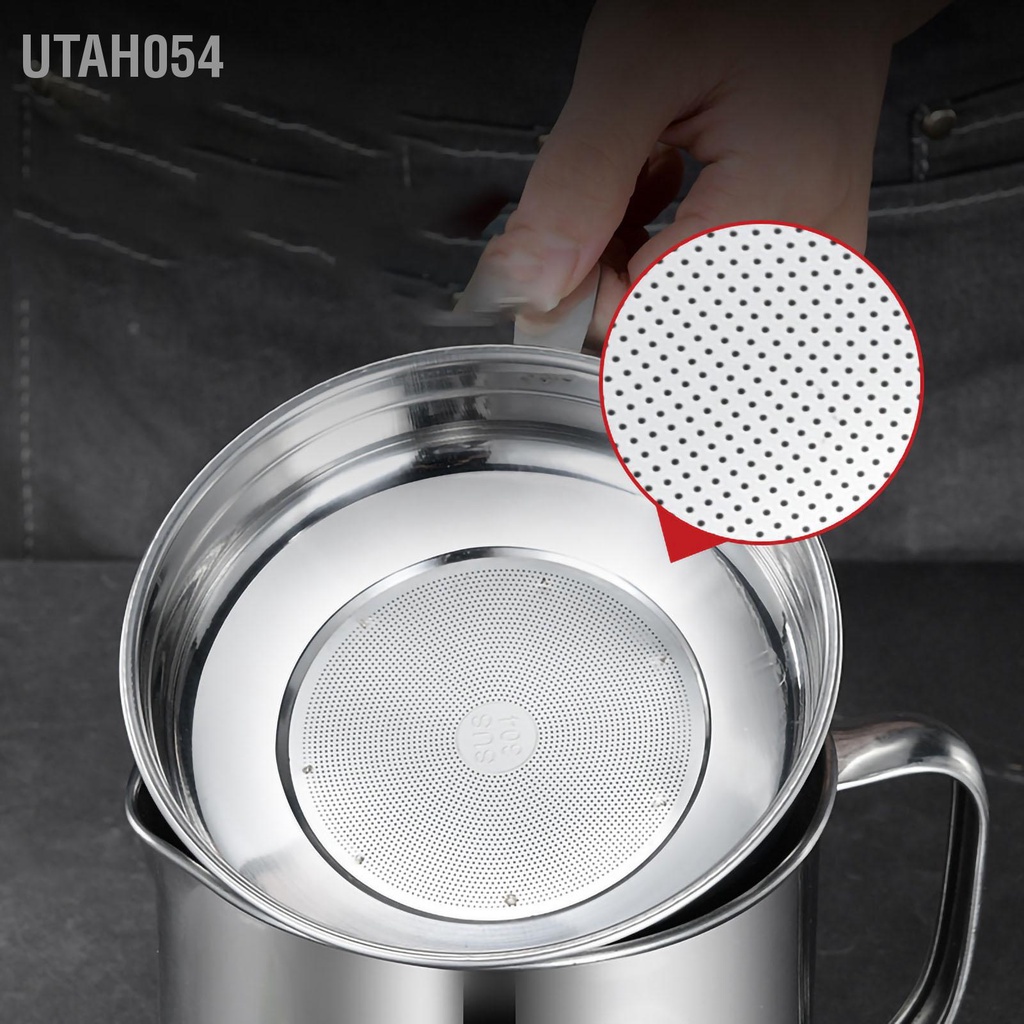 🌈Hàng Sẵn Ca lọc dầu ăn,mỡ bằng thép không gỉ 1.3-1.8L cho nhà bếp