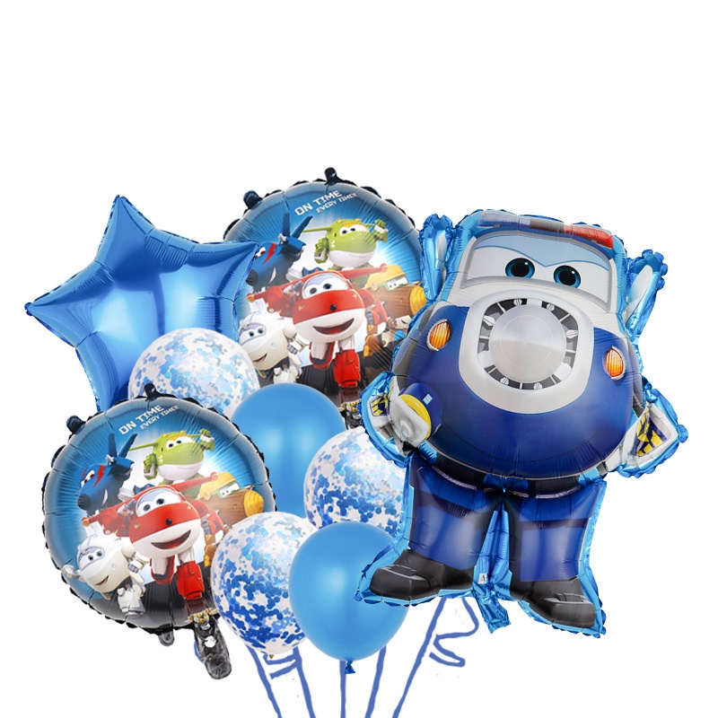 Bong Bóng Trang Trí Tiệc Sinh Nhật Hình Đôi Cánh Hoạt Hình YB2 Super Wings stereo Jett Chóng Mặt BY2