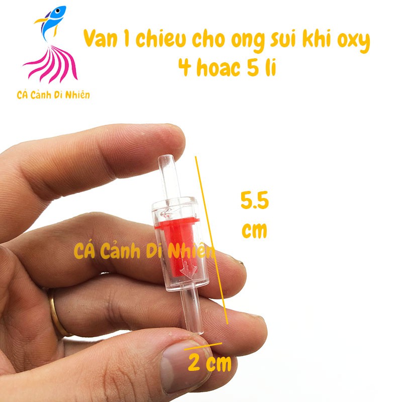 Van 1 chiều ĐỎ bằng NHỰA cho ống sủi khí oxy 4 5 li hồ cá cảnh