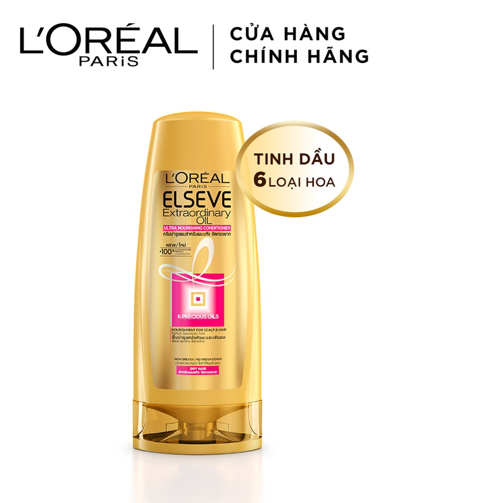 Dầu xả chiết xuất tinh dầu hoa tự nhiên L'Oreal Paris Elseve Extraordinary Oil Ultra Nourishing - 325ml | BigBuy360 - bigbuy360.vn