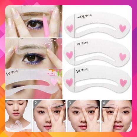 Set 3 Khuôn kẻ lông mày đơn giản tiện dụng cho người mới bắt đầu