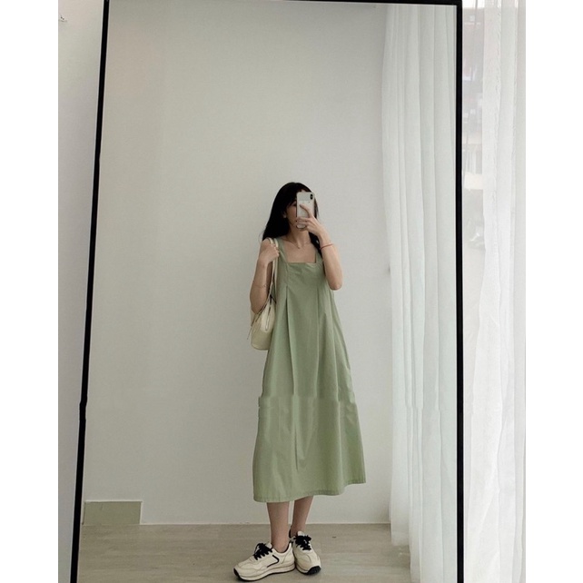 Đầm , váy hai dây bản to chéo lưng dáng dài đi biển cực xinh , váy maxi đi biển màu xanh min hót nhất năm by YANSOO -sẵn | BigBuy360 - bigbuy360.vn