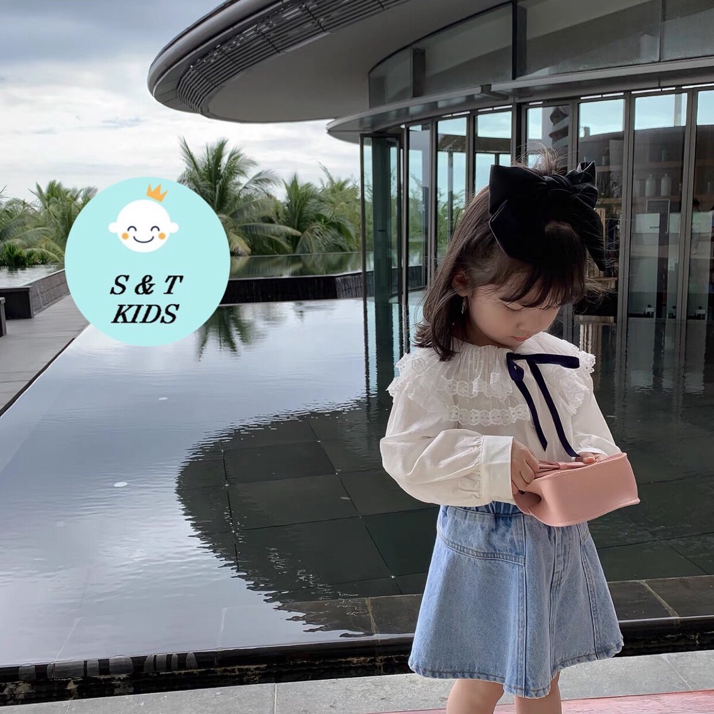 Set Áo Và Chân váy Jean Thời Trang Dịu Dàng Và Nữ Tính - N&D Kids