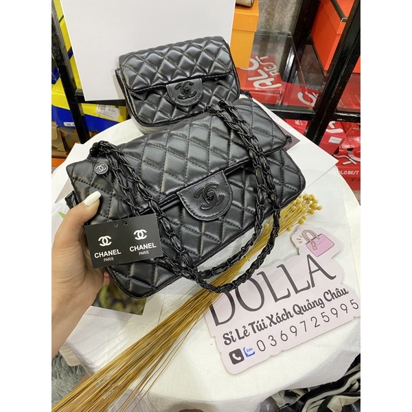 Túi xách nữ classic trần trám dây da luồn xích đeo chéo kẹp nách sang chảnh TX040