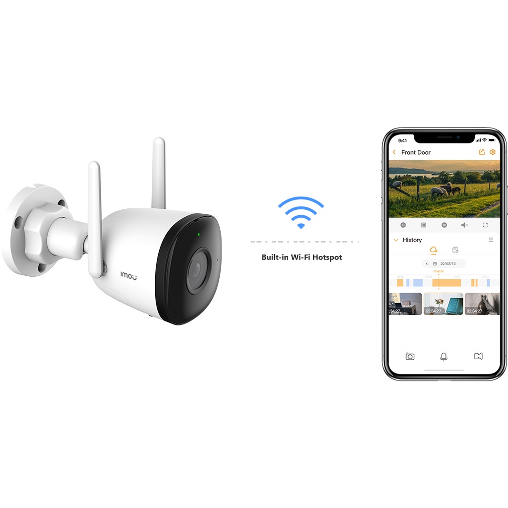 Camera an ninh Imou Bullet 2C - F22P. Độ phân giải Full HD 1080p - 2.0MP. Thông báo báo động. Wifi không dây. MIC thu âm