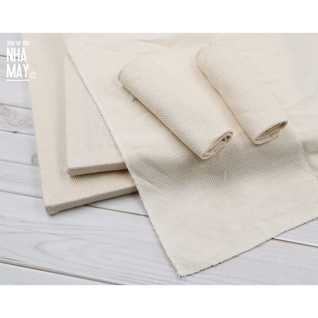 Khung vải aida mềm thêu len xù Tiệm tạp hóa nhà may 25x25cm 25x30cm 30x40cm
