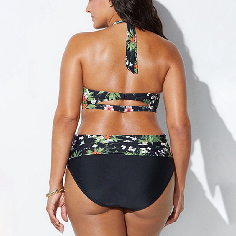 Bộ đồ bơi nữ eo cao , có đệm nâng ngực , phong cách Boho