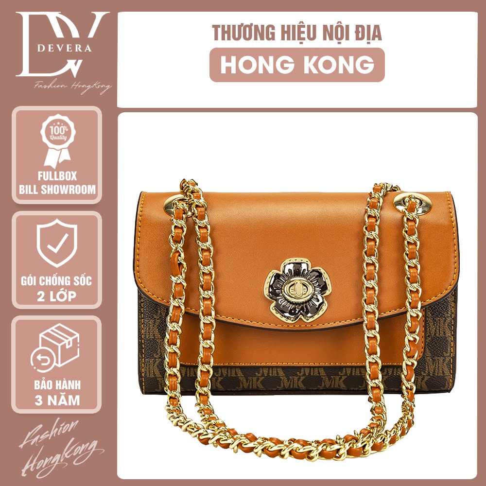 Túi Đeo Chéo Vai Nữ Dáng Vuông DEVERA.Dây Xích Nhỏ,Túi Xách Nữ Công Sở Da Mềm Sang Trọng,Đi Chơi,Đi Tiệc -Mã M835