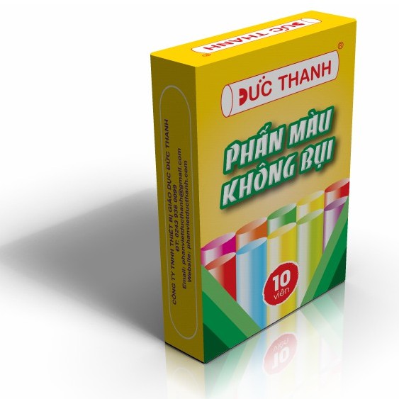 Phấn Màu Không Bụi Viết Bảng Đức Thanh ̣̣(12 Viên/ Hộp)