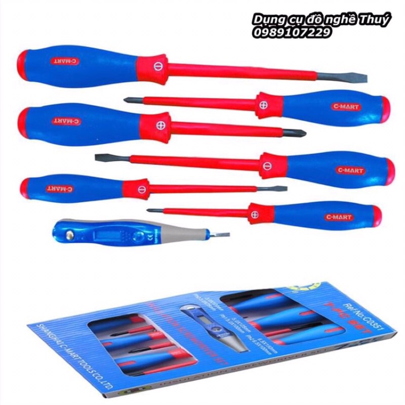 Bộ Tua Vít Cách Điện 7 Chi Tiết Cao Cấp C0351 CMART TOOLS