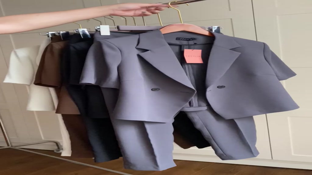 Set áo blazer nữ tay ngắn 1 lớp CECILIA Design - thiết kế CLEMENTINE (Ảnh thật) dáng suông cổ vest cộc tay, quần baggy | BigBuy360 - bigbuy360.vn