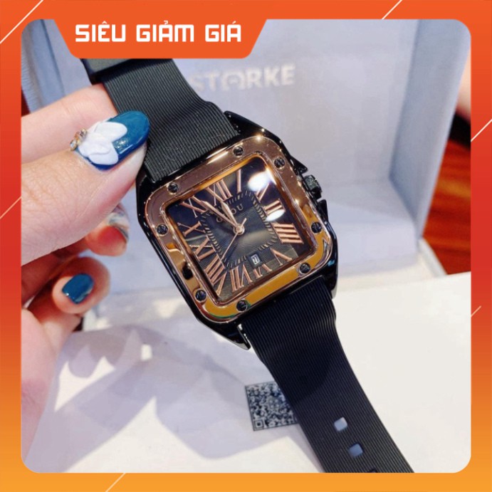 Đồng hồ guou nữ mặt vuông dây silicon, bảo hành 12 tháng, tặng box | BigBuy360 - bigbuy360.vn