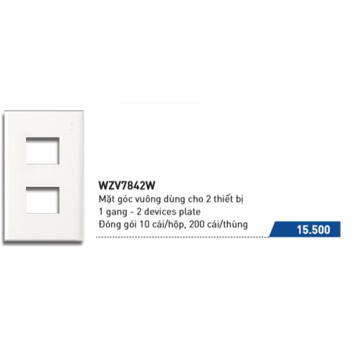 Combo 10 cái - Mặt góc vuông dòng Full Color Panasonic - WZV7841W, WZV7842W, WZV7843W, WZV7061W