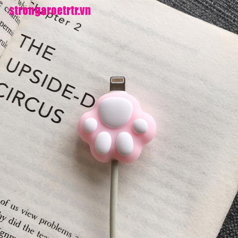 Dụng Cụ Quấn Bảo Vệ Dây Cáp USB / Điện Thoại Hình Chân Mèo Dễ Thương
