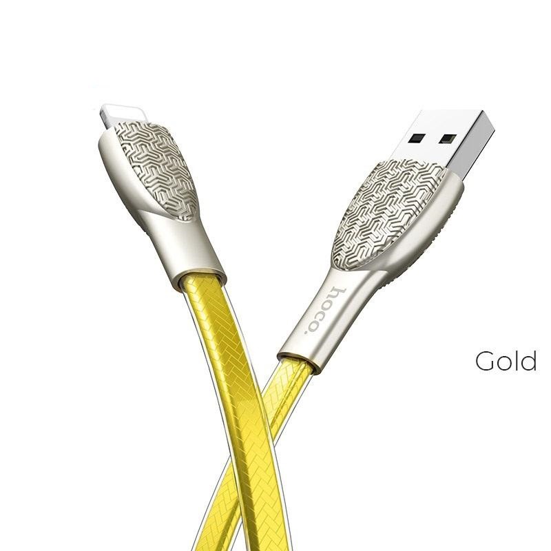 Cáp sạc nhanh và truyền dữ liệu Hoco U52 Bright cổng microUSB 2.4A dài 1.2M (3 màu)