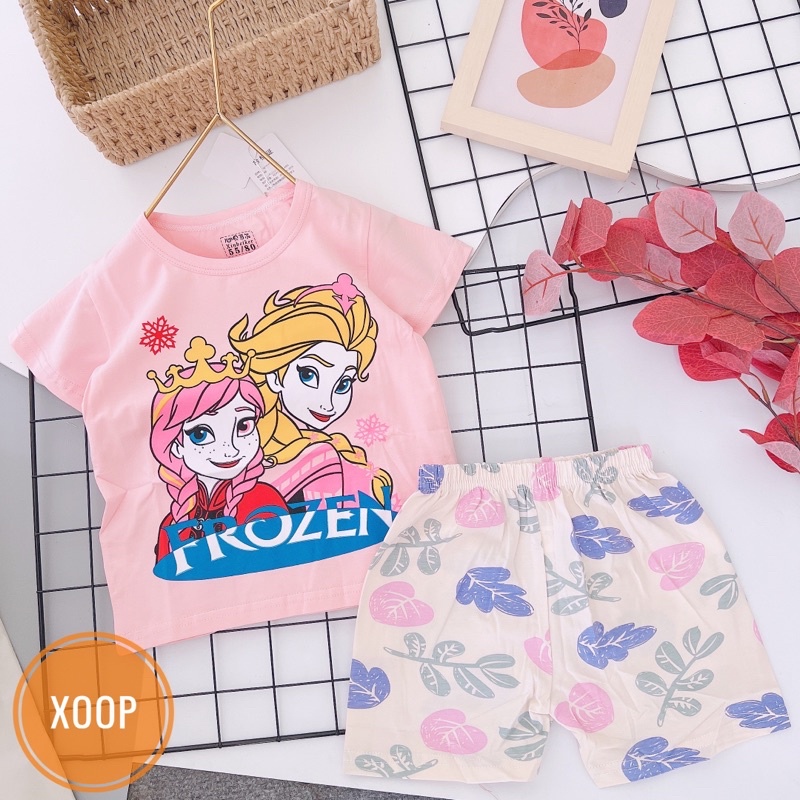 Chọn Mẫu  Bảng 3 bộ cộc tay cotton xuất hàn in hoạ tiết to cho bé trai bé gái BC83