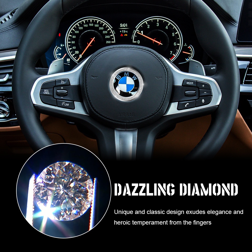 Logo dán vô lăng trang trí cho xe hơi BMW Benz Honda Volkswagen Lexus Mazda Nissan Volvo Hyundai