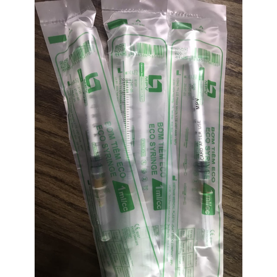 Hộp 100 cái Bơm kim tiêm MPV 1ml  xilanh 1cc tiết kiệm tinh chất tiêm prp lắp đầu kim meso