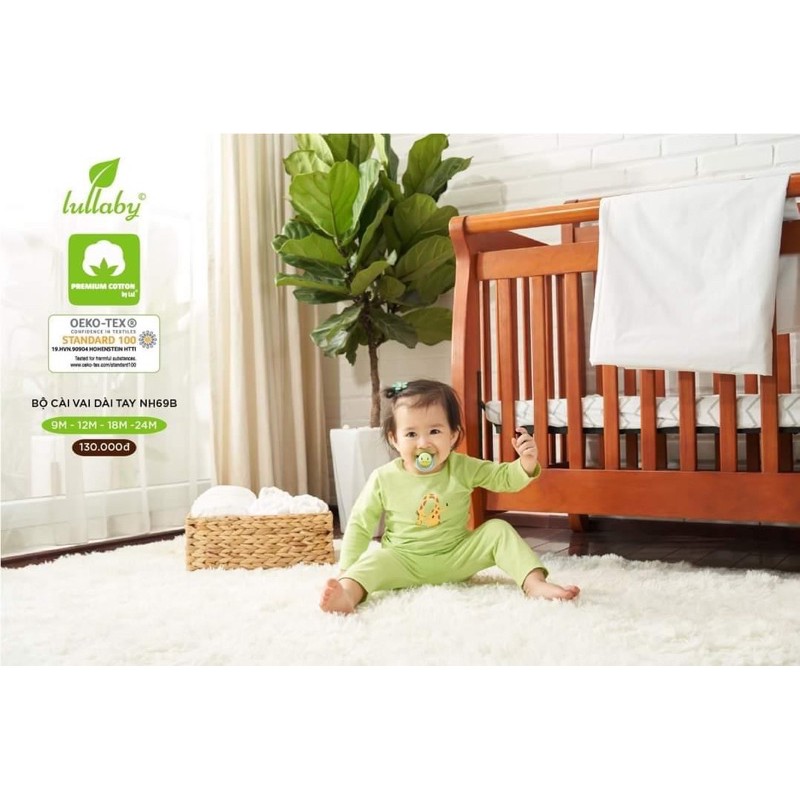 Bộ dài tay Lullaby cotton mỏng NH69B