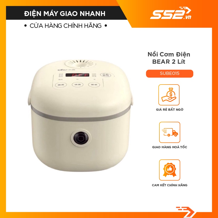 Nồi cơm điện thông minh Bear 2 lít SUBE015 - Bảo Hãnh Chính Hãng