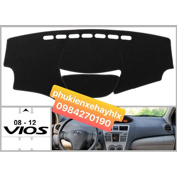 Thảm chống nóng taplo lông cừu Toyota Vios 2008 2009 2010 2011 2012