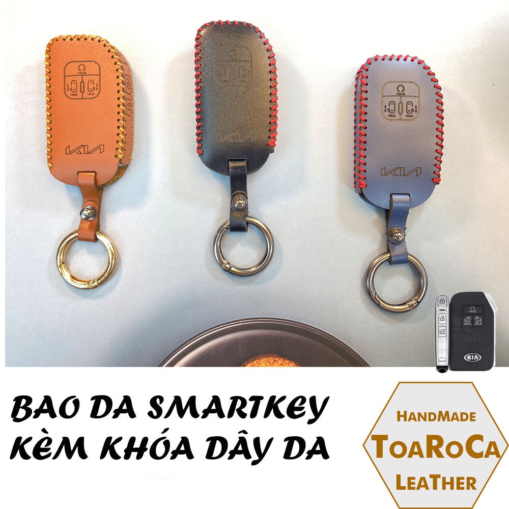 Bao Da Chìa Khóa Smartkey Ô Tô Kia Canival 2020-2021-2022 Da Bò Handmade Toaroca