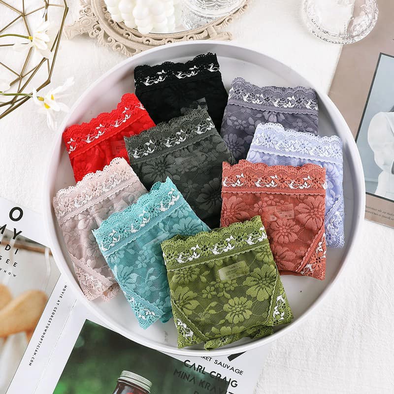 LỐ 10 QUẦN LÓT REN HOA CHÌM SANG CHẢNH MÃ 2208