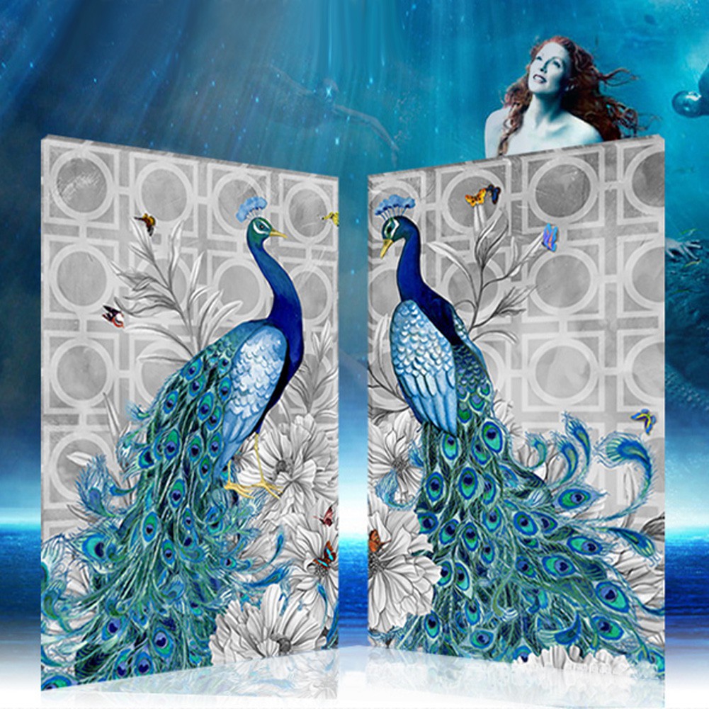 Tranh đính đá con công bên trái bên phải kim cương 5D | BigBuy360 - bigbuy360.vn