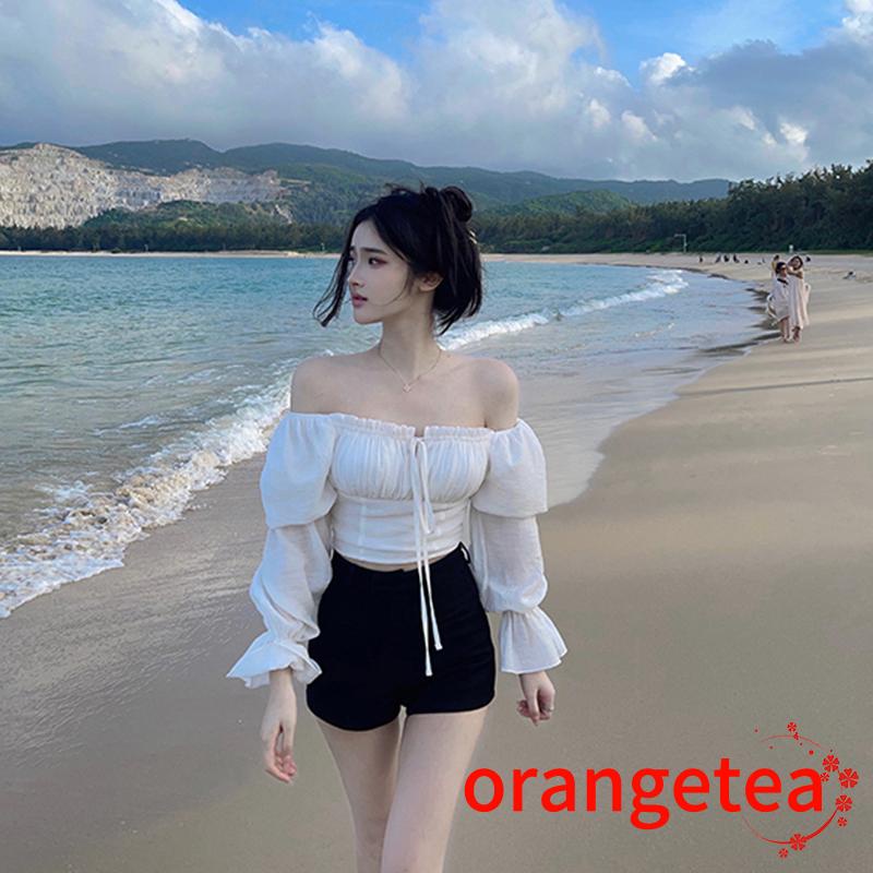 Áo Crop Top Nữ Tay Dài Trễ Vai Gợi Cảm