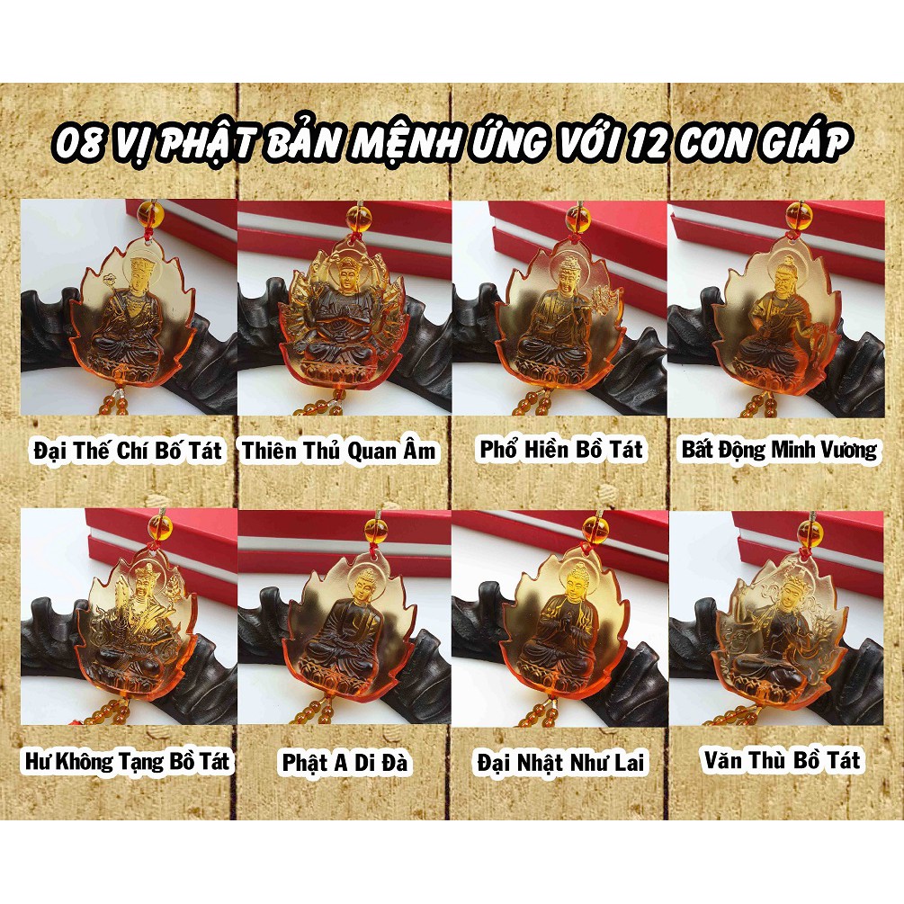 [THANH LÝ] Dây Treo Thẻ Phật Bản Mệnh 12 Con Giáp Ngọc Lưu Ly Phong Thủy Ô Tô