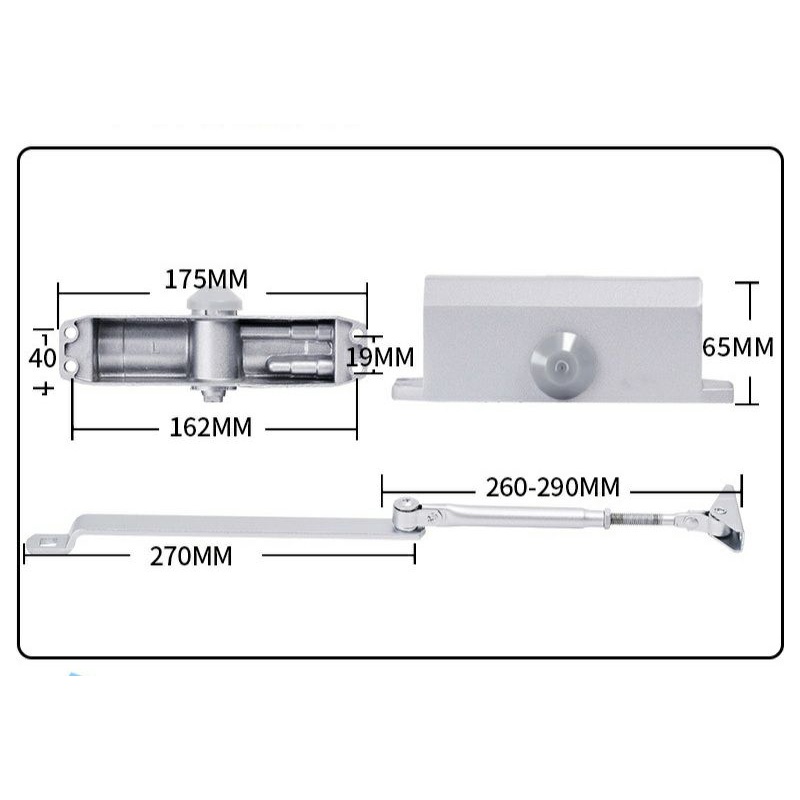 Tay co thủy lực ELEYA tải trọng 35kg đến 55kg dừng 90 độ