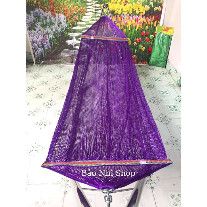 Võng lưới 2 lớp size 2M3 x 1M3 , nặng 1kg , cán thép 57cm , lưới võng người lớn