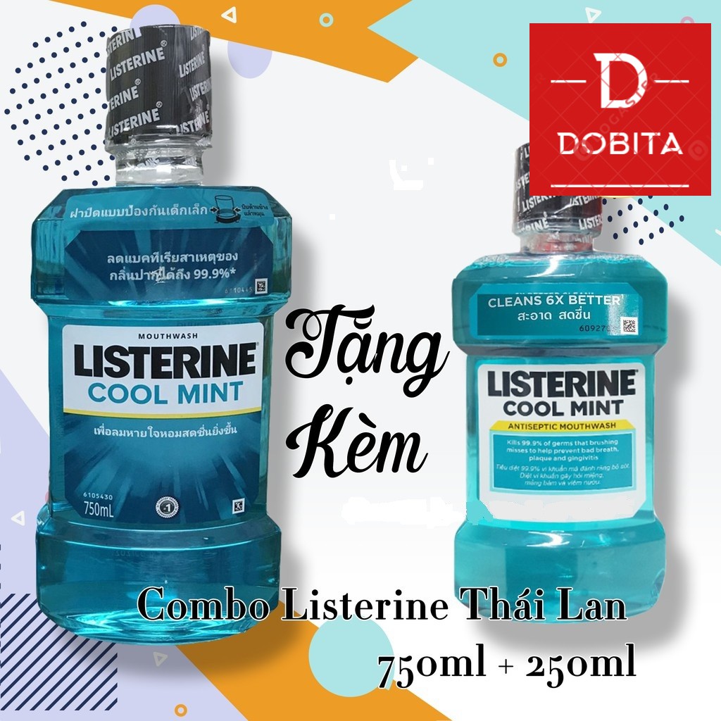 Nước súc miệng Listerine Coolmint Thái Lan 750ml và 250ml (Lựa chọn dung tích)