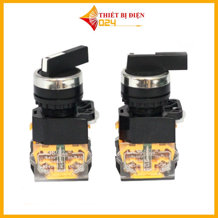 Công Tắc Xoay 3 Vị Trí LA38 440V-10A Tự Hồi ( Xoay Nhả)