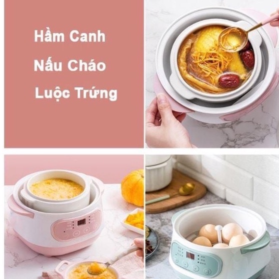 NỒI HẦM CHÁO CÁCH THUỶ  1L GT68/ 2L GT69 VỎ ABS RUỘT SỨ CAO CẤP