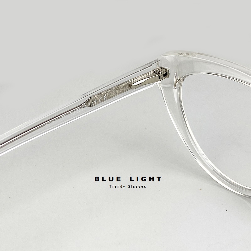 Gọng Kính Cận, Kính Mắt Giả Cận Mắt Mèo Cao Cấp  Đen, Cam Trong Suốt - BLUE LIGHT