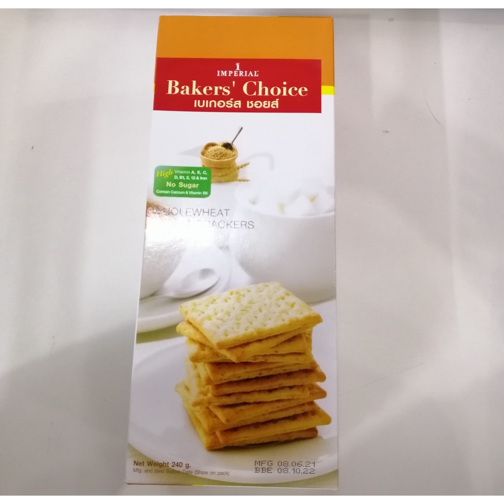 Bánh Quy Lúa Mì Imperial Bakers' Choice Whole Wheat Cream Cracker (Hộp 240g)