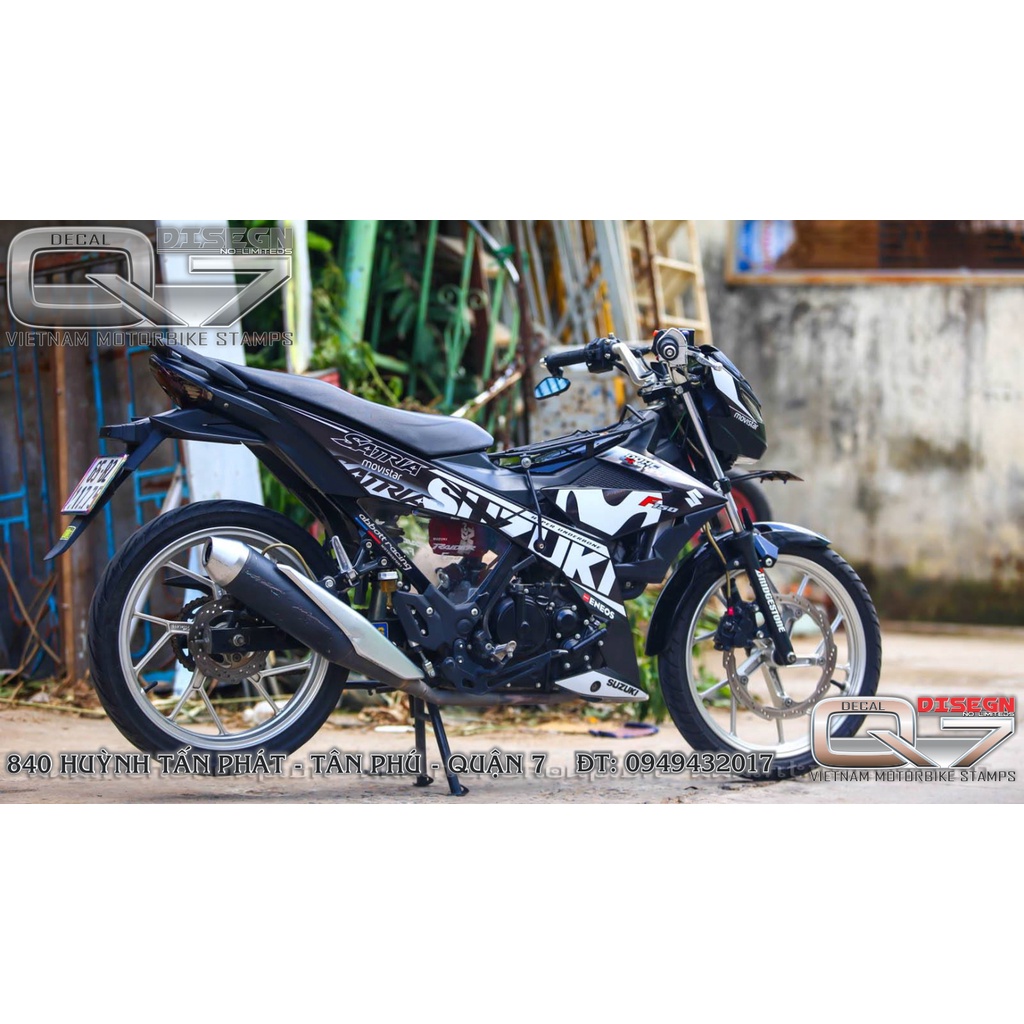 TEM RỜI RAIDER FI - MOVISTAR TRẮNG ĐEN