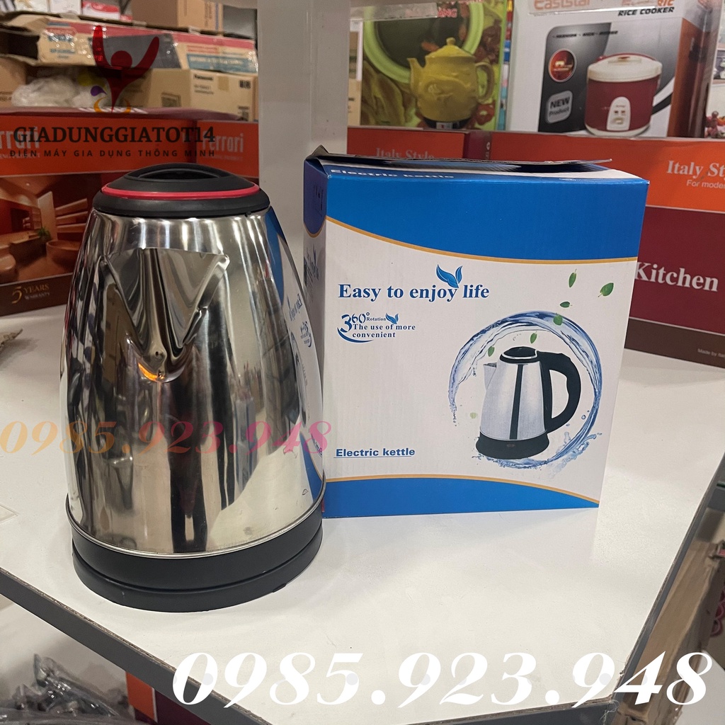 Ấm❤️ đun nước siêu tốc Elictric Kettle Dung tích 1.8L - 2 lớp cách điện cách nhiệt - Đun sôi nhanh, bền đẹp