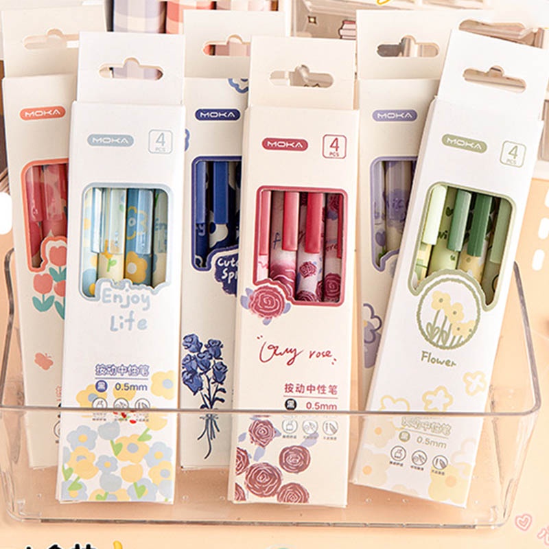 Set 4 Bút Mực Nước Mực Đen Ngòi 0.5mm