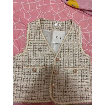 Áo ghi lê dạ tweed áo dạ cộc tay ulzzang A355