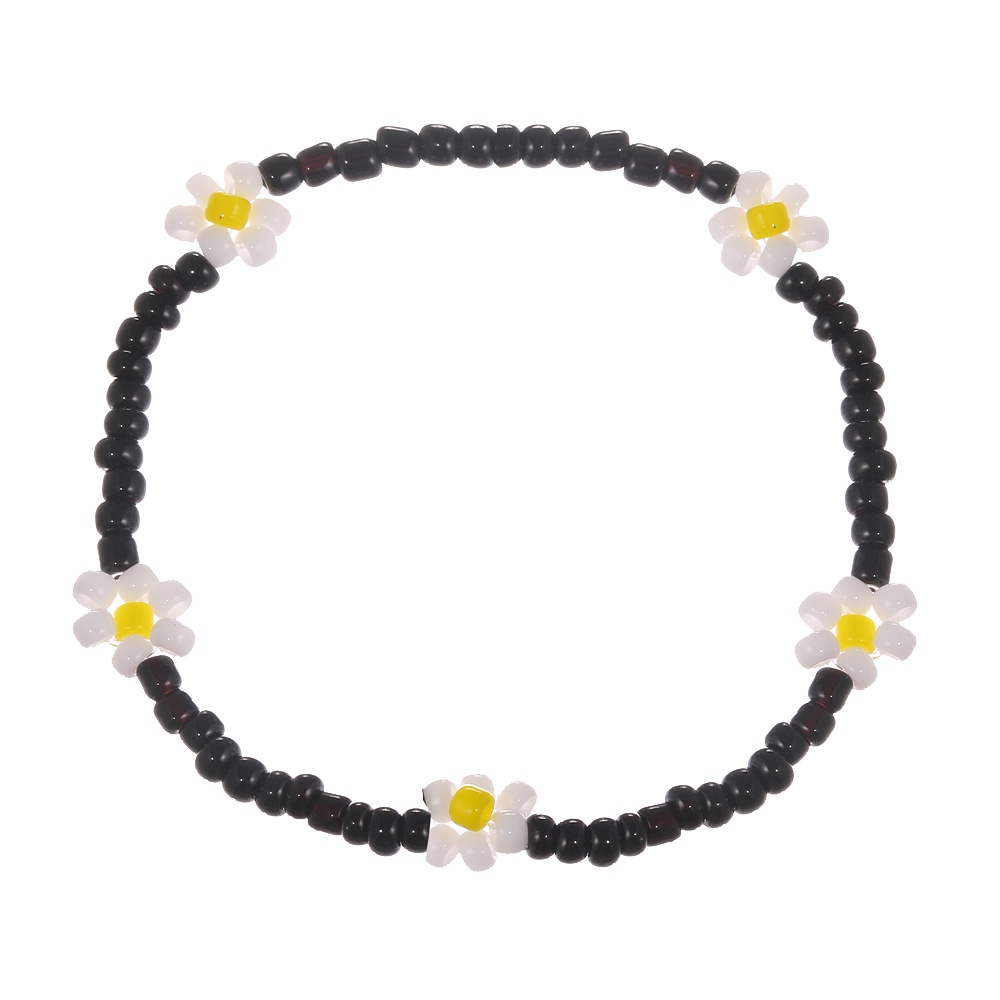Vòng tay co giãn gắn hạt hoa cúc nhiều màu đáng yêu hợp thời trang cho nữ