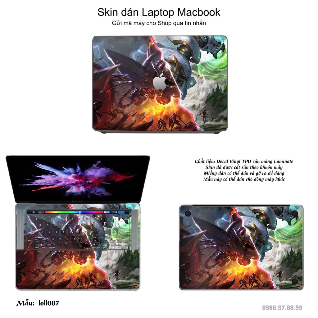 Skin dán Macbook mẫu Liên Minh Huyền Thoại (đã cắt sẵn, inbox mã máy cho shop)