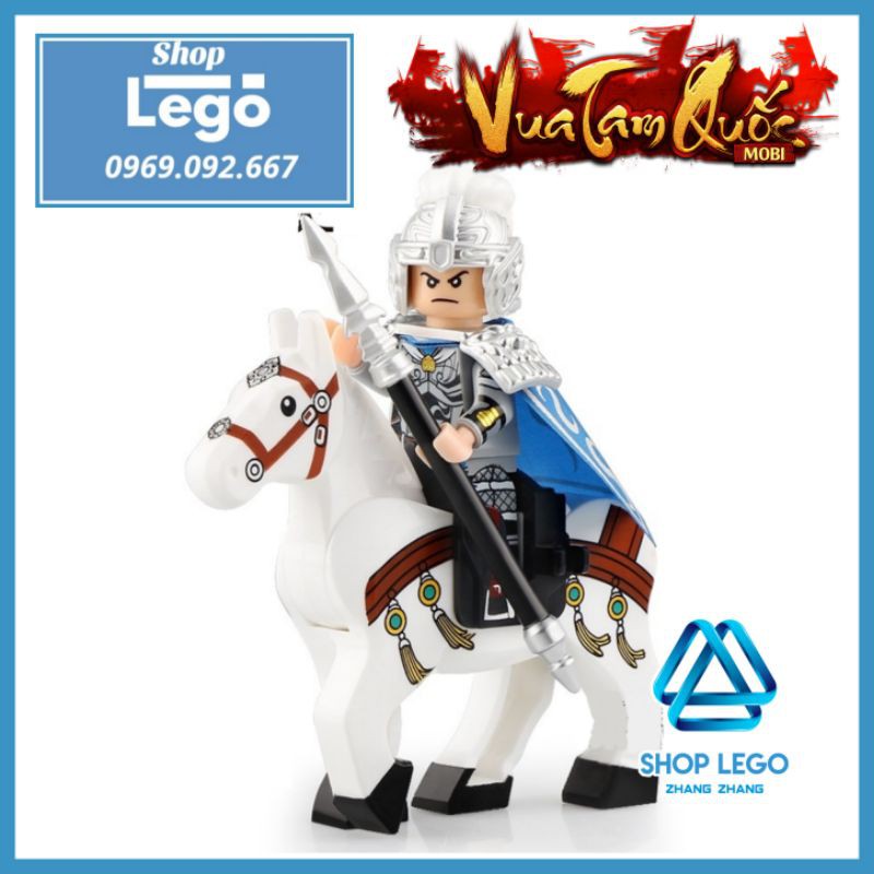 Xếp hình chiến mã Dạ chiếu ngọc sư tử của Triệu Tử Long Triệu Vân trong Tam Quốc Lego Minifigures Xinh XH1580 X1580