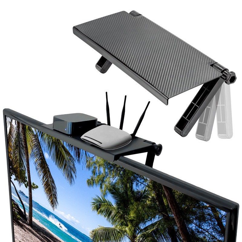 Kệ gắn trên màn hình tivi, máy tính - Giá gác đựng đồ treo sau màn hình đa năng, trang trí nhựa siêu bền và đẹp