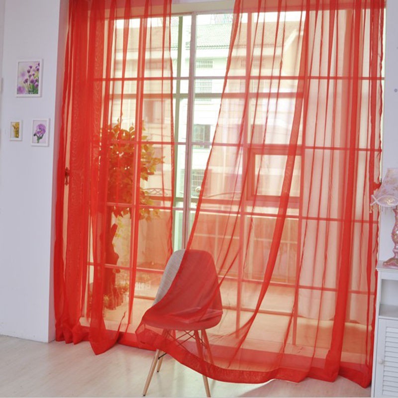Rèm cửa sổ Vải Tuyn Họa Tiết Hoa Xinh Xắn Trang Trí Nội Thất