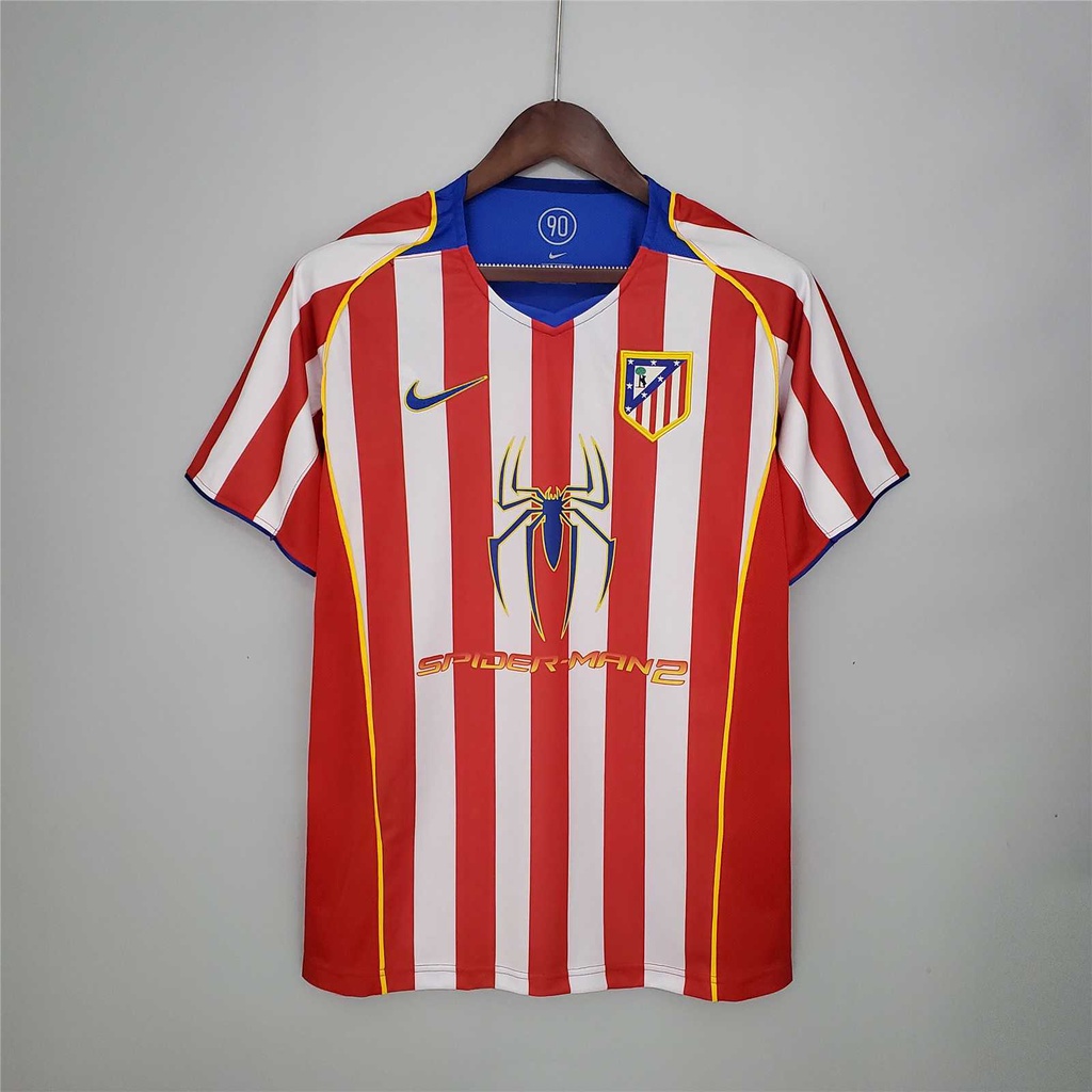 Áo Thun Họa Tiết Câu Lạc Bộ Bóng Đá Atletico Madrid Phong Cách Retro Cho Nam 2004-2005