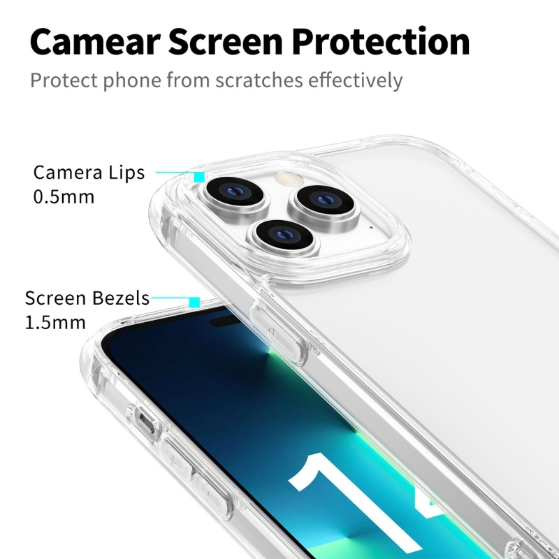 Ốp Điện Thoại Mặt Kính Mỏng Trong Suốt Bảo Vệ Chống Rơi Cho Phone 14