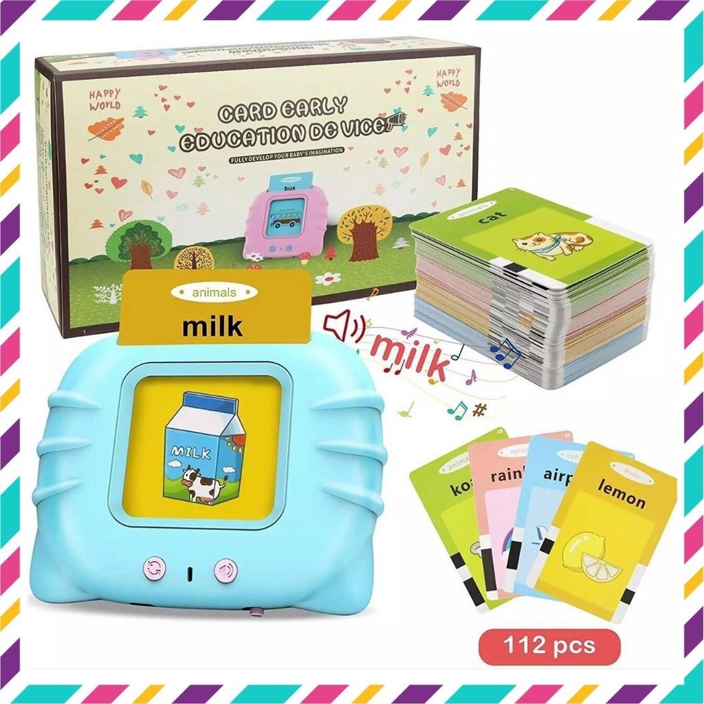 Máy đọc thẻ tiếng anh việt flashcard 112 thẻ 224 từ vựng đồ chơi thông mình cho bé